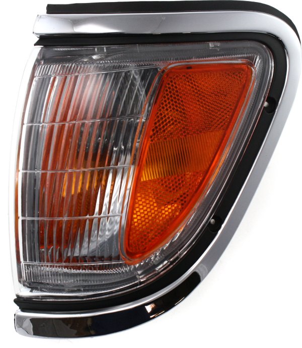 Corner Light Assembly for Toyota Tacoma 1995-1997, Left (Driver), with Chrome Trim, 4WD (Four-Wheel Drive), Replacement