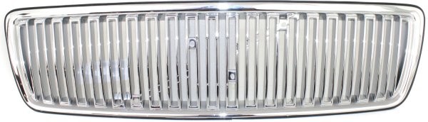 Vertical Bar Insert Grille for Volvo C70/S70/V70 1998, Chrome Shell with Painted Silver Insert, Replacement