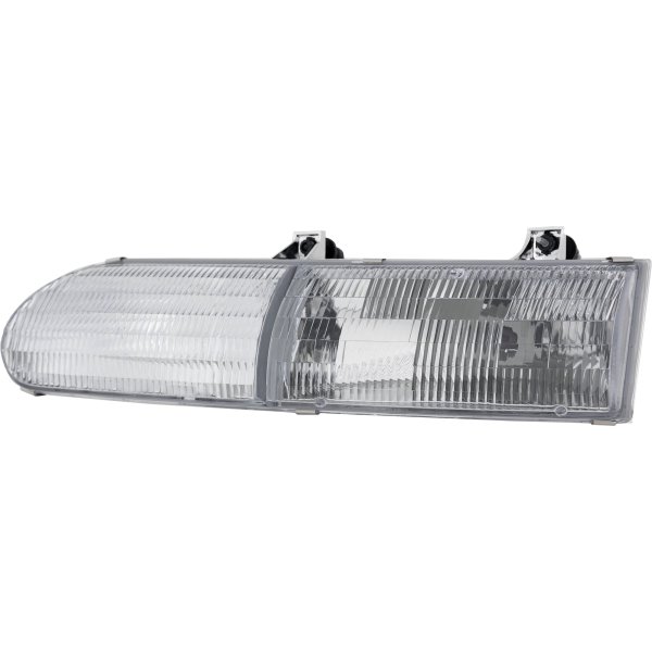 Headlight Assembly for Ford Taurus 1992-1995, Left (Driver), Halogen, Excludes SHO Model, Replacement