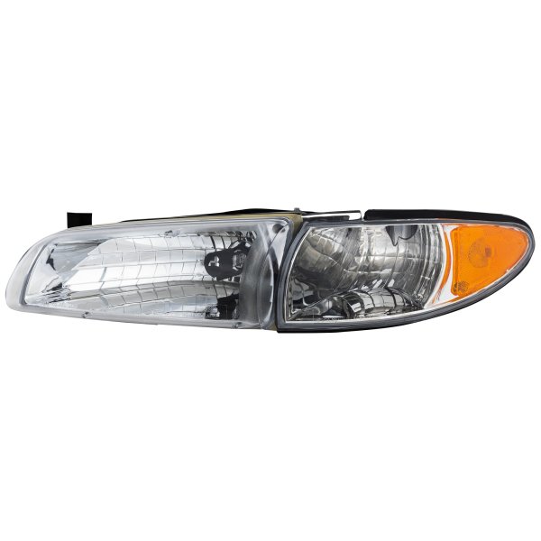 Headlight Assembly for Pontiac Grand Prix 1997-2003, Left (Driver), Halogen, Coupe/Sedan, Replacement