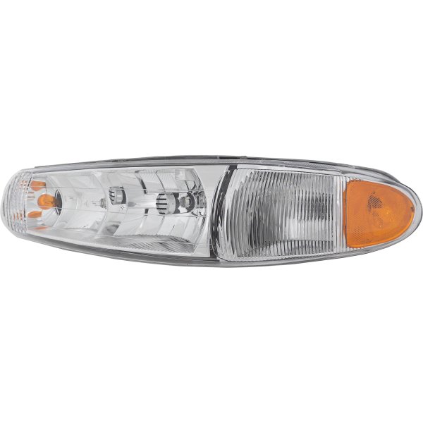 Headlight Assembly for Buick Century 1997-2005, Regal 1997-2004, Left (Driver), Halogen, with Corner Light Bulb, Replacement