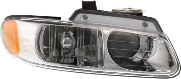 Headlight Assembly for 1996-1999 Dodge Caravan/Town and Country/Plymouth Voyager, Right (Passenger), Halogen, with Quad Lights, Replacement