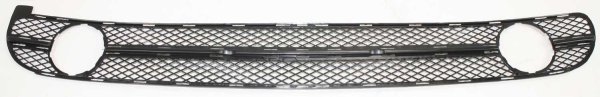 Front Bumper Grille Mesh Insert for Volkswagen Beetle 1998-2000, Center, Textured Black, with Fog Light Hole, Replacement