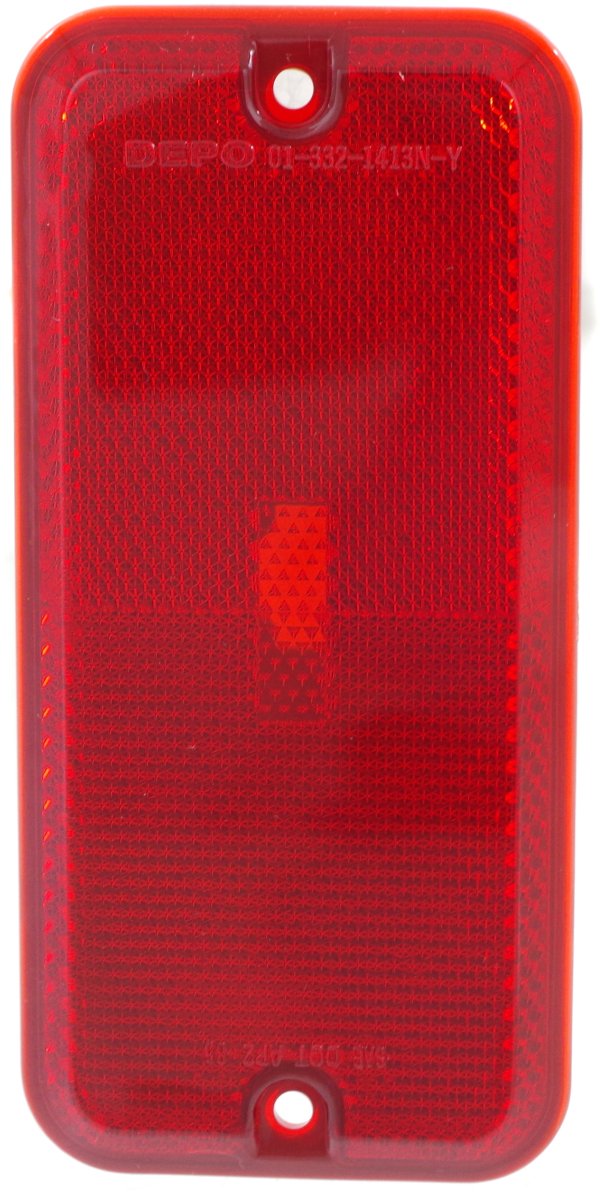 Rear Side Marker Light Lens and Housing for Chevrolet G-Series Van 1985-1996, Right (Passenger)=Left (Driver), Replacement