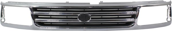 Chrome Shell Grille with Painted Black Insert for Toyota T100 1993-1998, Replacement
