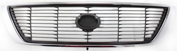 Grille for Toyota Avalon 1995-1997, Chrome Shell with Painted Silver Gray Insert, Replacement