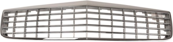 Plastic Grille for Cadillac Deville 1994-1996, Chrome Shell with Painted Silver Insert, Replacement