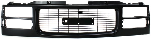 Black Shell and Insert Grille for GMC C/K Series Pickup 1994-2000/Suburban 1994-1999 with Cross Bar Insert, Black Insert Opening, Composite Headlights, Replacement