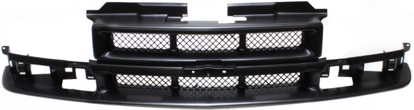 Grille for Chevrolet Blazer 1998-2005 / S10 Pickup 1998-2004, Black Shell and Insert with Mesh Insert, Replacement
