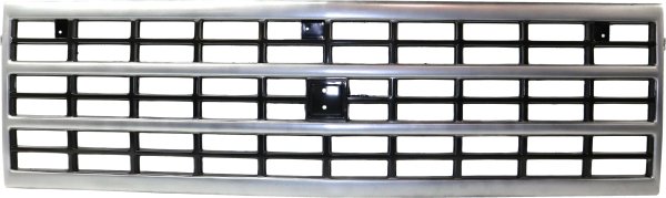 Grille for Chevy R/V Series 1989-1991, Silver Shell/Dark Gray Insert, with Single Headlights, Replacement