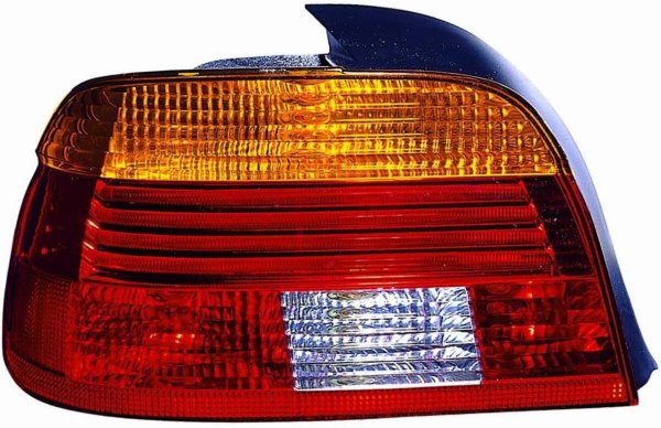 Left (Driver) Rear Tail Light Assembly Replacement Housing/Lens/Cover for 2001 - 2003 BMW 530i, 4 Door Sedan with Amber Turn Signal Lens,  63216900211, Replacement