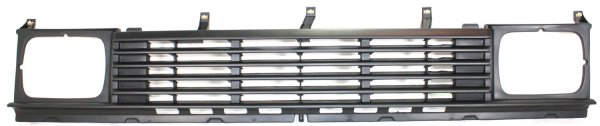 Grille for 1986-1987 Nissan Pickup, 2WD (Two-Wheel Drive), Features Plastic Material, Dark Argent Shell and Insert, Painted Finish, Replacement