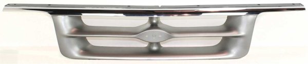 Grille for Ford Ranger XLT Model, Styleside 1995-1997, Chrome Shell with Painted Silver Gray Insert, Replacement