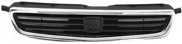 Grille for Honda Civic 1996-1998 Sedan, Chrome Shell with Painted Black Insert, Replacement