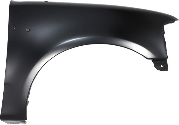 Front Fender for Ford F-Series 1997-2004, Right (Passenger) Side, Primed (Ready to Paint), Without Wheel Opening Molding Holes, Replacement. This fits F-150, F-250, F-350.