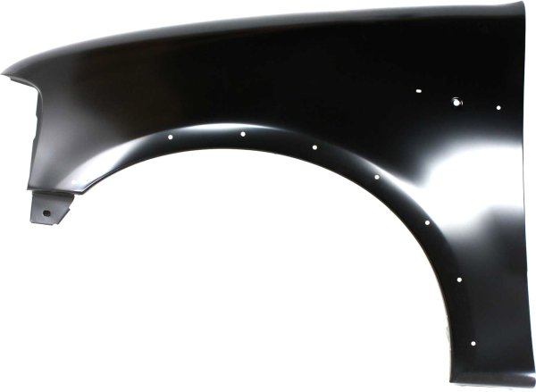 Front Fender for Ford F-Series 1997-2004, Left (Driver), Primed (Ready to Paint), with Wheel Opening Molding Holes , Replacement. Models: F-150, F-250, F-350, F-450
