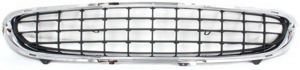 Grille for Chrysler Concorde 1998-2001, Chrome Shell with Painted Black Insert, Plastic, Replacement