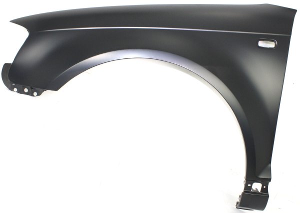 Front Fender for Audi A3 2006-2008, Left (Driver) Side, Primed (Ready to Paint), Steel, with Side Marker Light Holes, Replacement