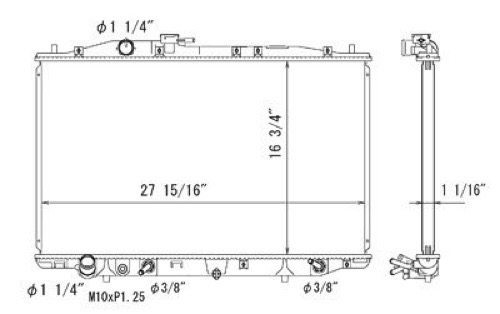Radiator Assembly for 2009-2012 Acura RL, Replacement,  19010RKGA52