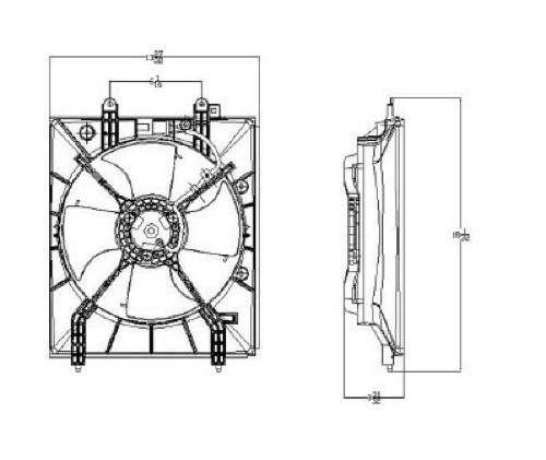 Condenser Fan for 1999-2003 Acura TL (Base Model), A/C Condenser, Motor/Blade/Shroud Assembly,  38616P8CA01-PFM, Replacement