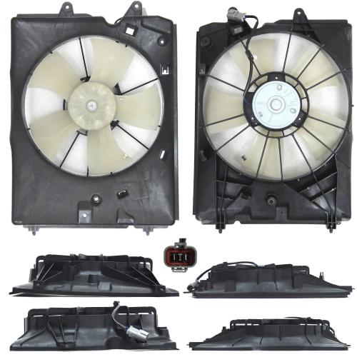 Radiator Cooling Fan Assembly for 2007-2013 Acura MDX, Right (Passenger) Side Replacement, Engine/Motor/Blade/Shroud Assembly,  19015RYEA01-PFM