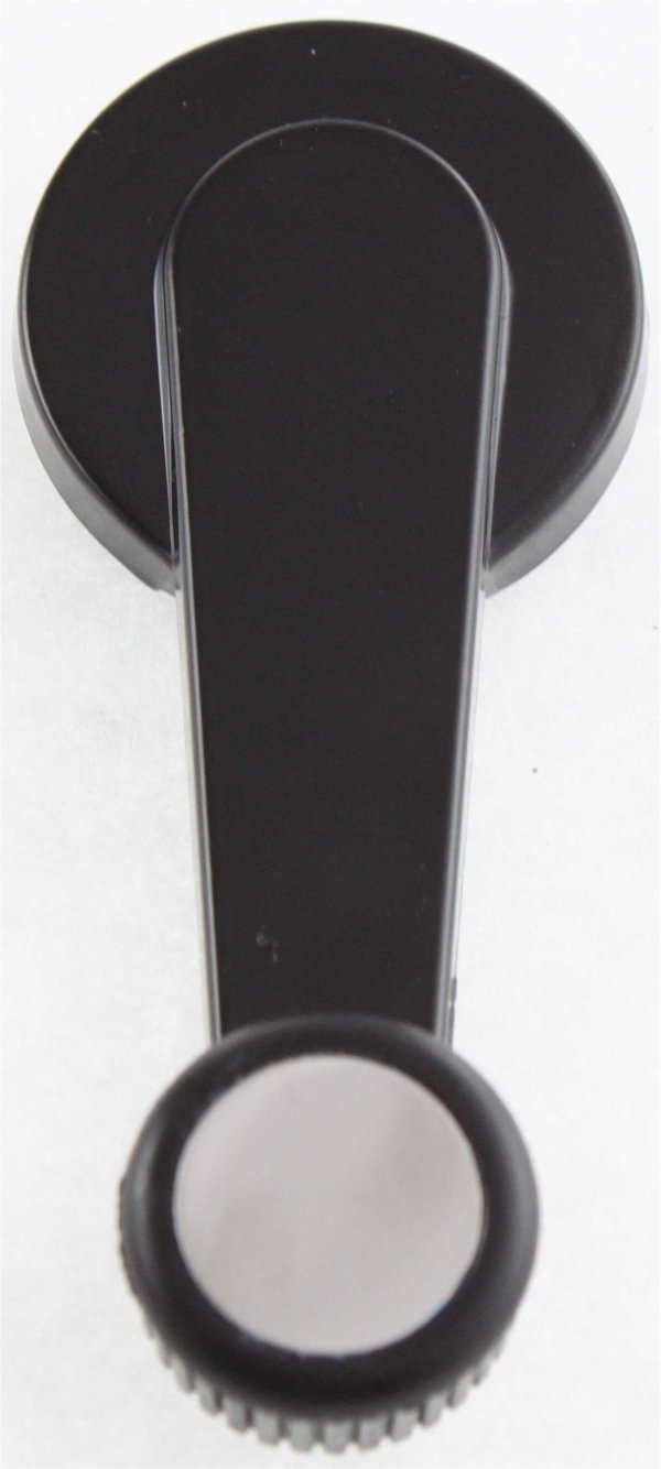 Front Window Crank for Chevrolet S10 Pickup (1982-1993) / Blazer (1987-1994), Smooth Black with Black Knob, Replacement