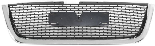 Plastic Grille for 2007-2012 ACADIA, Chrome Shell with Painted Black Insert, Excludes Denali Model, Replacement