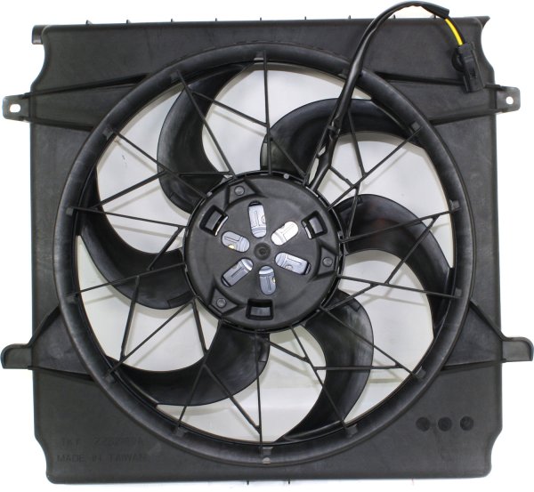 Radiator Fan Shroud Assembly for Jeep Liberty 2002-2004, Single Fan, 2.4L, (3.7L 2002-2003) Except with Heavy Duty Engine Cooling, Replacement