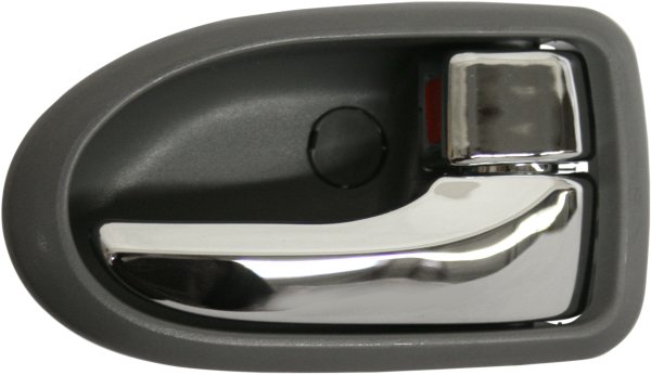 Front Interior Door Handle for 2000-2006 MPV Right (Passenger), Chrome Lever with Gray Bezel, Bright with Gray equals Rear, Replacement