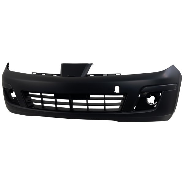 Front Bumper Cover for Nissan Versa Hatchback 2007-2012, Primed (Ready to Paint), with Fog Light Holes, SL/1.8 SL Models, Replacement