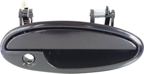 Front Exterior Door Handle for Buick LeSabre, Pontiac Bonneville (2000-2005), Right (Passenger), Smooth Black with Keyhole, Made of Plastic, Replacement