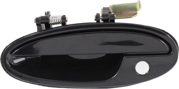 Front Exterior Door Handle for 2000-2005 Bonneville/LeSabre, Left (Driver), Smooth Black with Keyhole, Plastic, Replacement