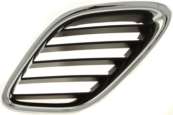 Grille for SAAB 9-3 Convertible/Sedan/Wagon, 2003-2007 Models, Left (Driver) Side, Chrome Shell with Painted Black Insert, Replacement