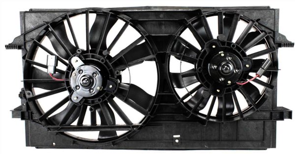 Radiator Fan Shroud Assembly for Chevrolet Malibu 2004-2012, Dual Fan, Compatible with 4-Cylinder (2008-2012), 3.5L/3.9L V6 (2004-2008), Replacement