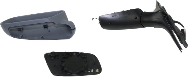 Power Mirror for Audi A6 2000-2004, Left (Driver), Manual Folding, Heated, Paintable, without Auto Dimming and Memory, Replacement