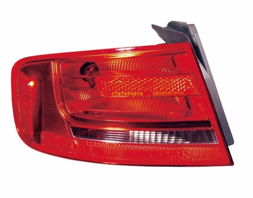 Left (Driver) Rear Tail Light Assembly for 2009 - 2012 Audi S4 Sedan, Outer Lens Cover, Bulb Type,  8K5945095E, Replacement