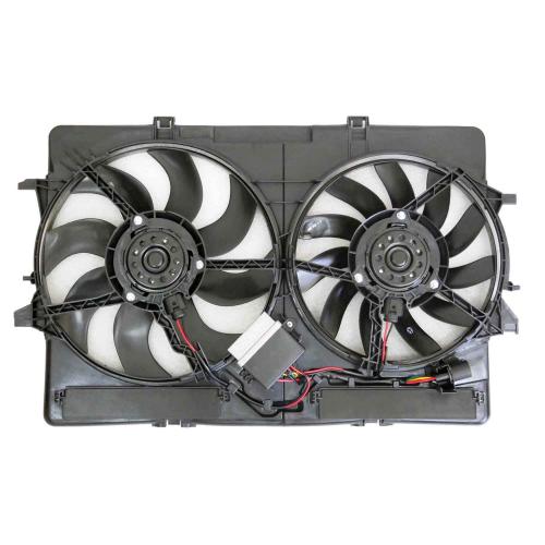 Radiator Cooling Fan Assembly for 2008 - 2018 Audi A5 Quattro, Includes Motor, Blade, Shroud, Controller; Dual Fan Assembly,  8K0121207A-PFM, Replacement