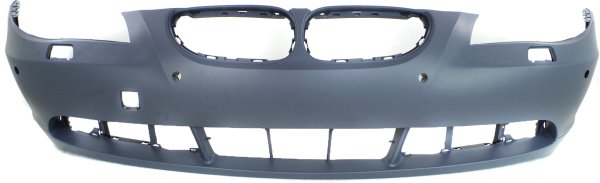 Front Bumper Cover for BMW 5-Series 2004-2007, Primed (Ready to Paint), Without M Package, With Parking Distance Control Sensor Holes, Sedan/Wagon, Replacement