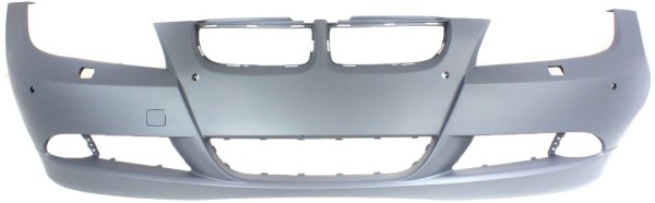 Primed (Ready to Paint) Front Bumper Cover for BMW 3-Series 2006-2008, Sedan/Wagon, w/ Headlight and Parking Distance Control Sensor Holes, Replacement Models: 325i, 325xi, 328i, 330i, 330xi