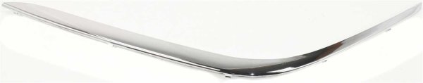 Front Bumper Molding for BMW 7-Series 1995-2001, Left (Driver) Outer Cover in Chrome, Plastic Material without Headlight Washers, Replacement