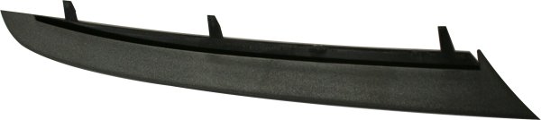 Black Lower Outer Finisher Front Bumper Molding for BMW 3-Series Sedan/Wagon, Left (Driver), 2006-2008, Replacement. Models: 316i, 318i, 320i, 323i, 325i, 330i, 335i.