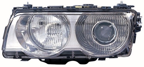 Left (Driver) Headlight Assembly for 1999 - 2001 BMW 750iL, Front Light Replacement Housing/Lens/Cover, Xenon with Bright Bezel, Composite,  63126907317, Replacement