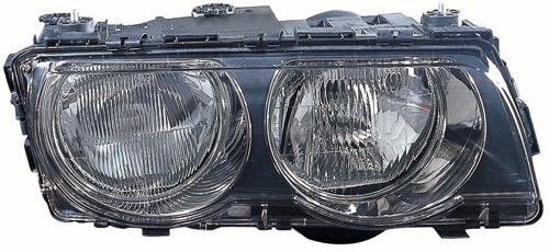 Right (Passenger) Headlight Assembly for 1999 - 2001 BMW 740i, Front Headlight Housing/Lens/Cover Replacement, Halogen with Bright Bezel, Composite,  63128376392