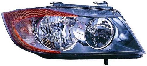Right (Passenger) Headlight Assembly for 2006 - 2008 BMW 325xi, Front Headlight Assembly Replacement Housing/Lens/Cover (E90/E91 Sedan and Wagon Body Code), Halogen, Composite,  63116942726, Replacement