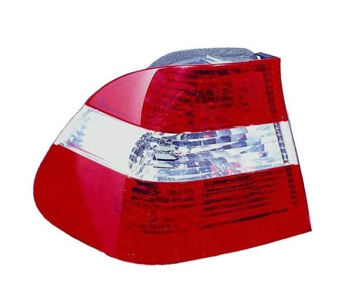 Left (Driver) Tail Light Assembly for 2002 - 2004 BMW 325i, Rear Tail Light Assembly Replacement, Lens, Cover, E46 Body Code, 4 Door, Sedan, Body Mounted, with Red & Clear Lenses,  BM2800111, Replacement