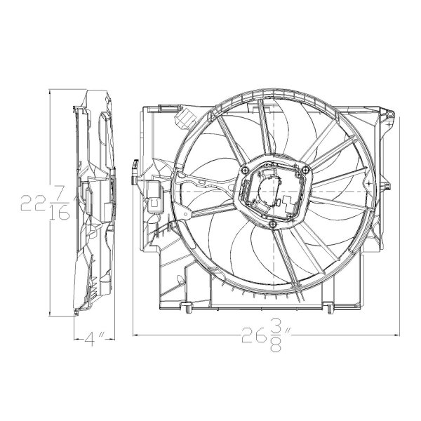 Radiator Cooling Fan Assembly for 2007 - 2016 BMW M3 E90;  17425A3F109, Replacement