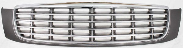Grille for DEVILLE 2000-2005, Plastic, Chrome Shell, Painted Gray Insert, Base Model, without RPO-TL4, Replacement