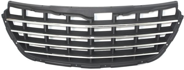 Grille for Chrysler Pacifica 2004-2006, Plastic Painted Gray Shell and Insert with Chrome Insert Molding, Suitable for Limited/Touring Models, Replacement