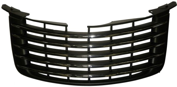 Grille for Chrysler PT Cruiser 2006-2010, Primed (Ready to Paint) Shell and Insert, with Chrome Insert Molding, Replacement