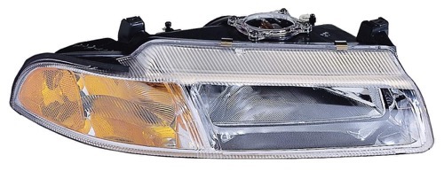 Left (Driver) Headlight Assembly for 1995 - 1996 Dodge Stratus, Front Headlight Assembly Replacement Housing/Lens/Cover, Standard Beam Pattern, Composite,  4630151, Replacement
